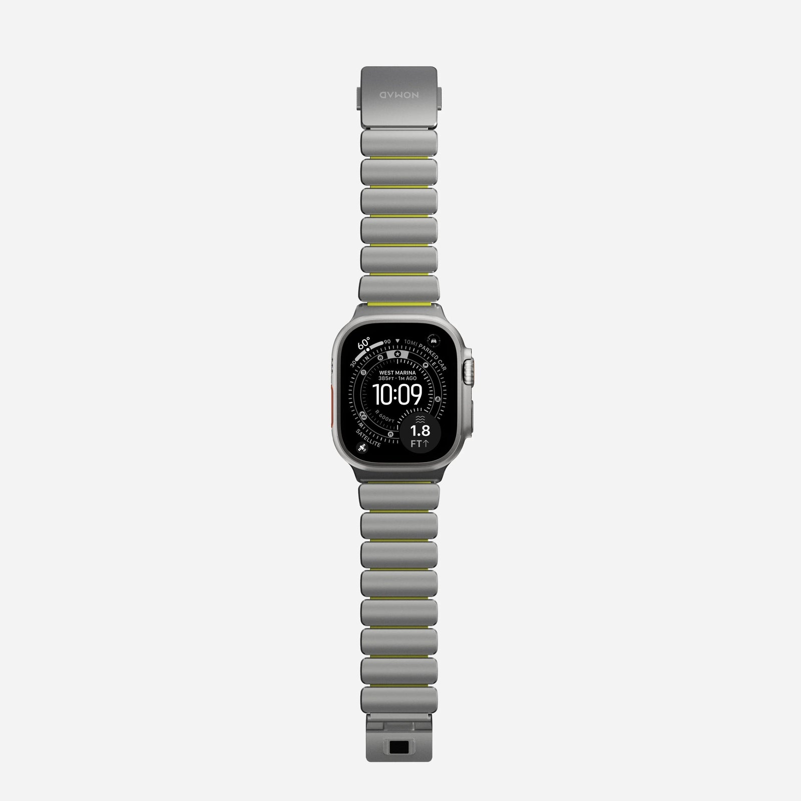 Nomad Stratos Titanium Apple Watch Ultra 1 - 3 / 42-49mm / Series 1-11 & SE - Natural / Volt - Mac Addict