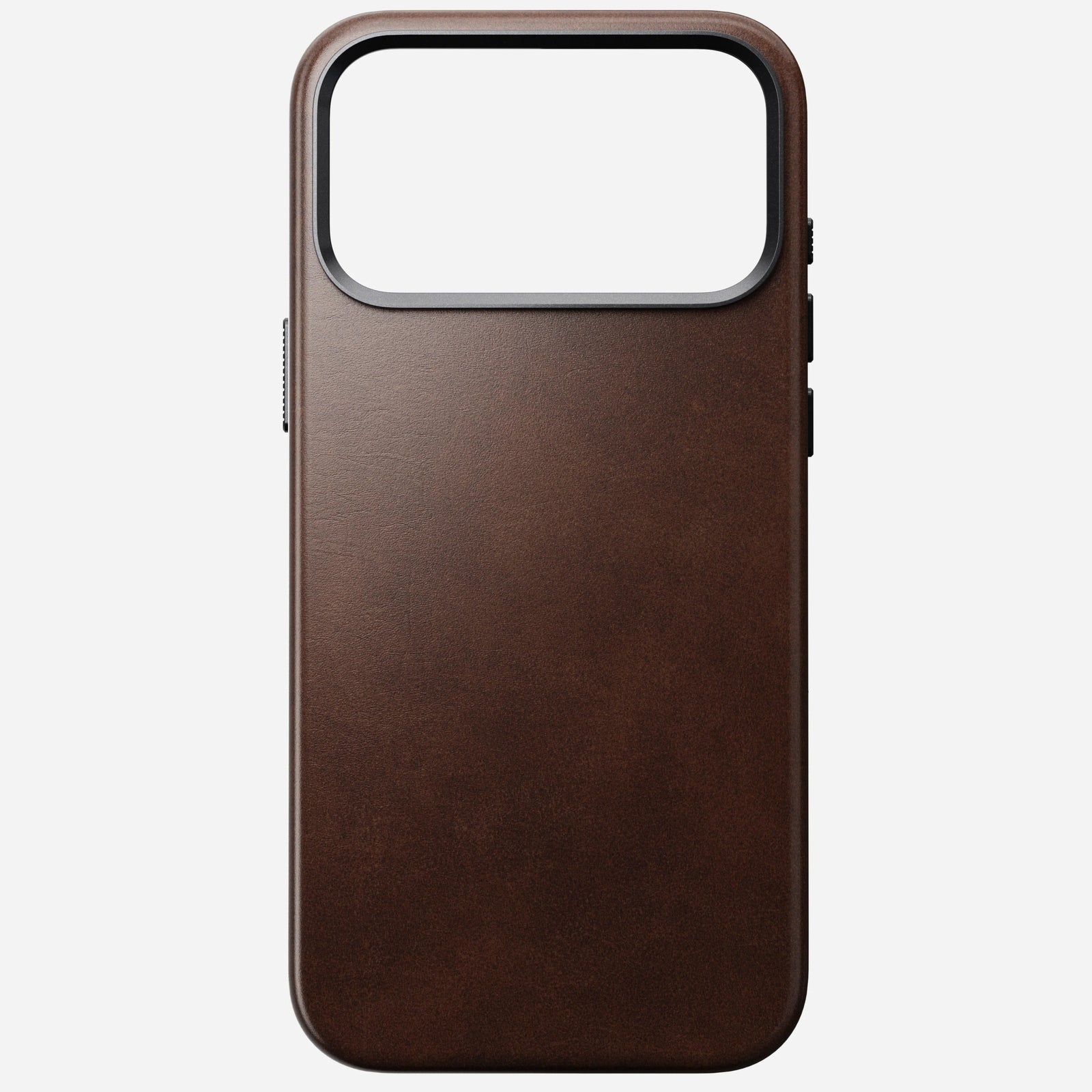 nomad horween case for iphone 17 pro max rustic brown front view