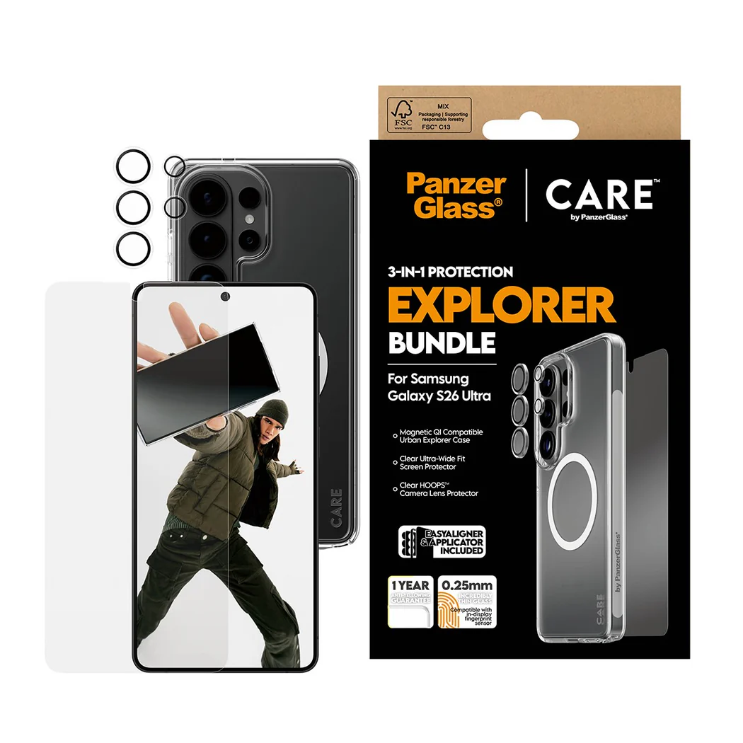 PanzerGlass CARE 3 in 1 Bundle for Samsung Galaxy S26 Ultra - Clear