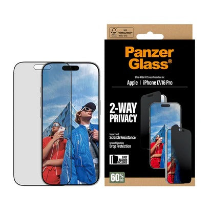 PanzerGlass Ultra Wide Fit Privacy Screen Protector iPhone 17 Standard / 16 pro