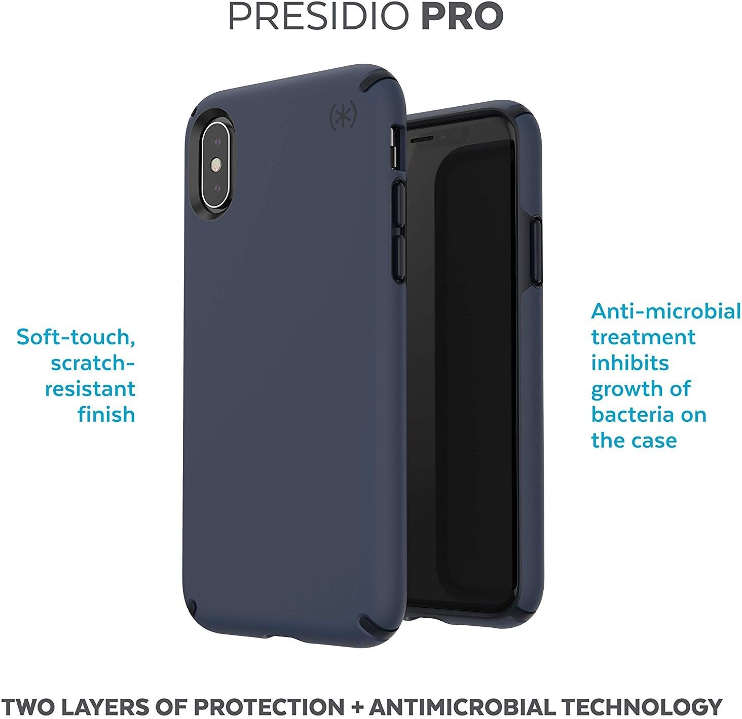 Speck Presidio Pro Slim Rugged Case For iPhone XS Max - Navy Blue - Mac Addict