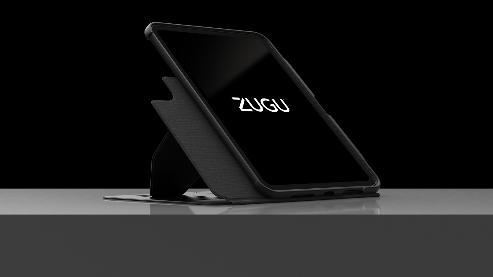 Zugu 360 with iPad on portait angle without phone