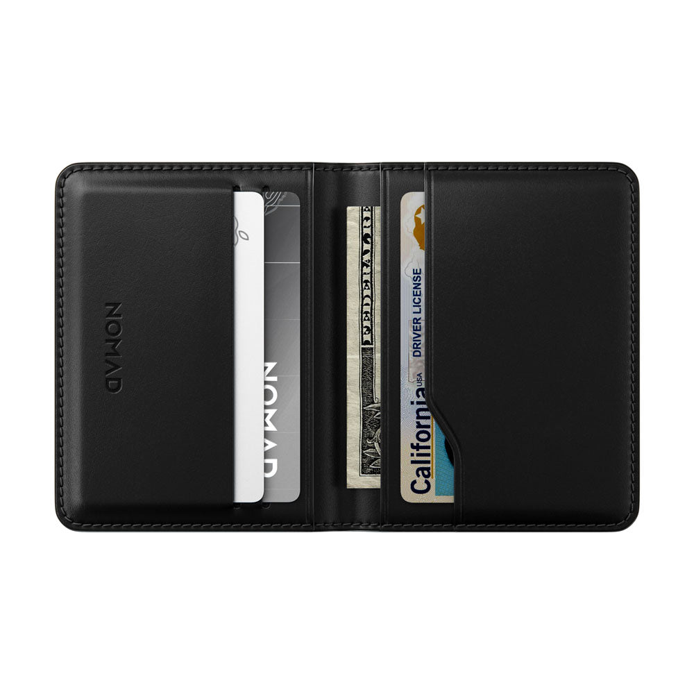 Nomad Card Wallet Plus w/ Horween Leather - BLACK - Mac Addict