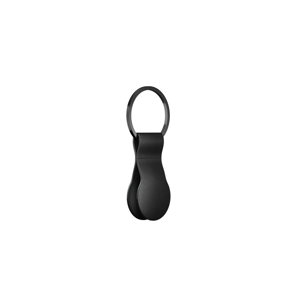 Nomad Leather Loop AirTag Keychain - BLACK - Mac Addict