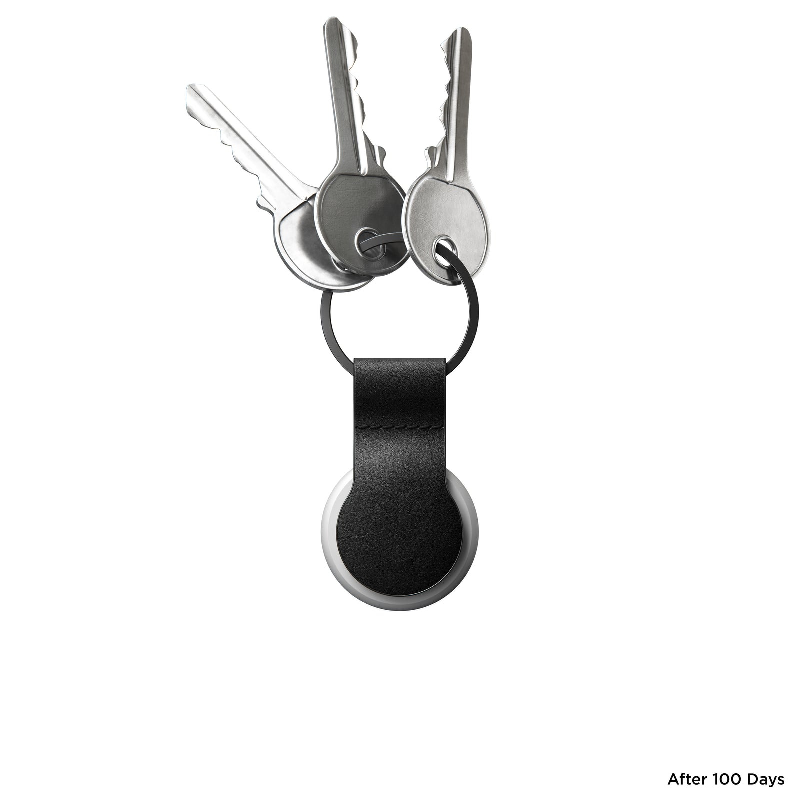 Nomad Leather Loop AirTag Keychain - BLACK - Mac Addict