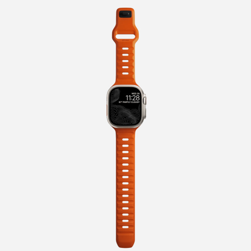 Nomad Sport Band for Apple Watch Ultra 1-3, Series 4-11, SE 44-49mm Waterproof Bracelet - Ultra Orange - Mac Addict