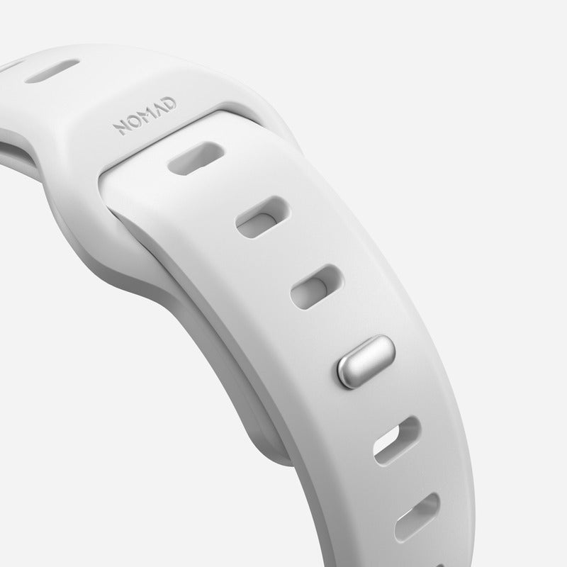 Nomad Sport Slim Band for Apple Watch Ultra 1-3, Series 4-11, SE 44-49mm Waterproof Bracelet - White - Mac Addict
