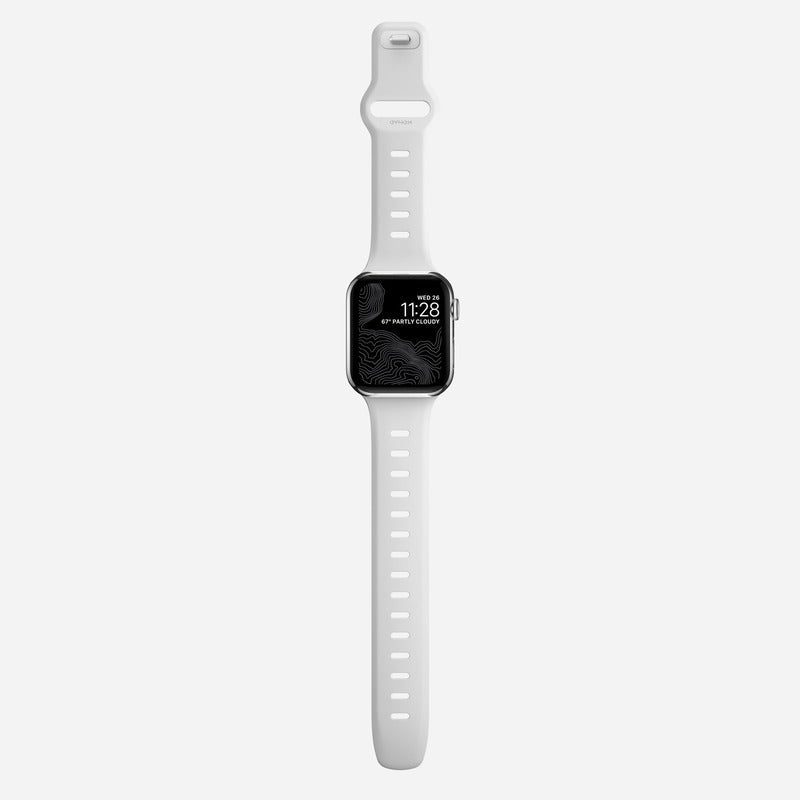 Nomad Sport Slim Band for Apple Watch Ultra 1-3, Series 4-11, SE 44-49mm Waterproof Bracelet - White - Mac Addict