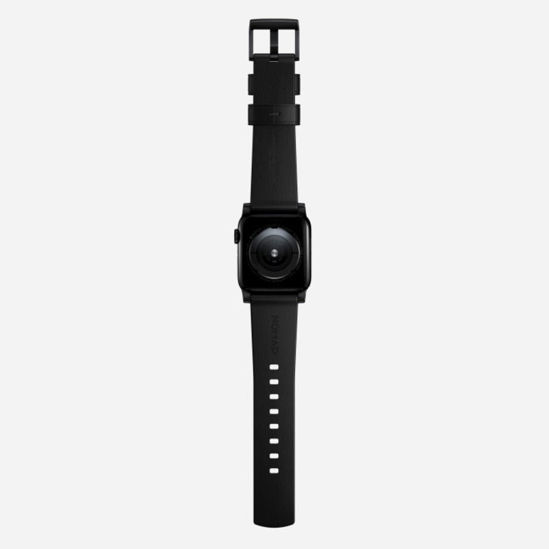 Nomad Modern Band for Apple Watch Ultra 1-3, Series 4-11, SE 44-49mm Black Hardware Nomad Leather Bracelet - Black - Mac Addict