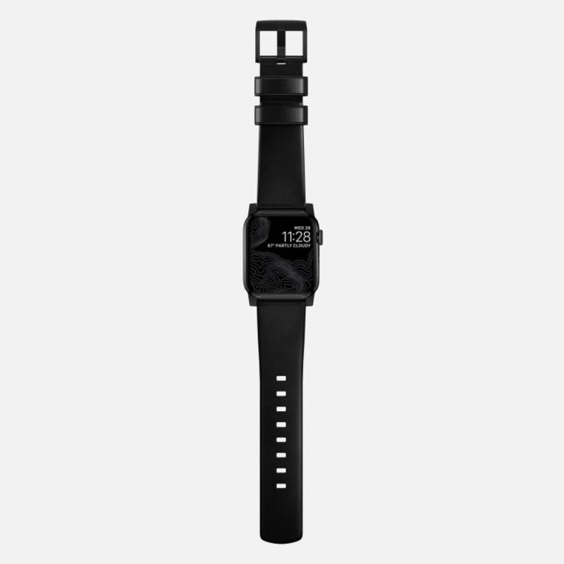 Nomad Modern Band for Apple Watch Ultra 1-3, Series 4-11, SE 44-49mm Black Hardware w/ Horween Leather for Apple Watch - Black - Mac Addict