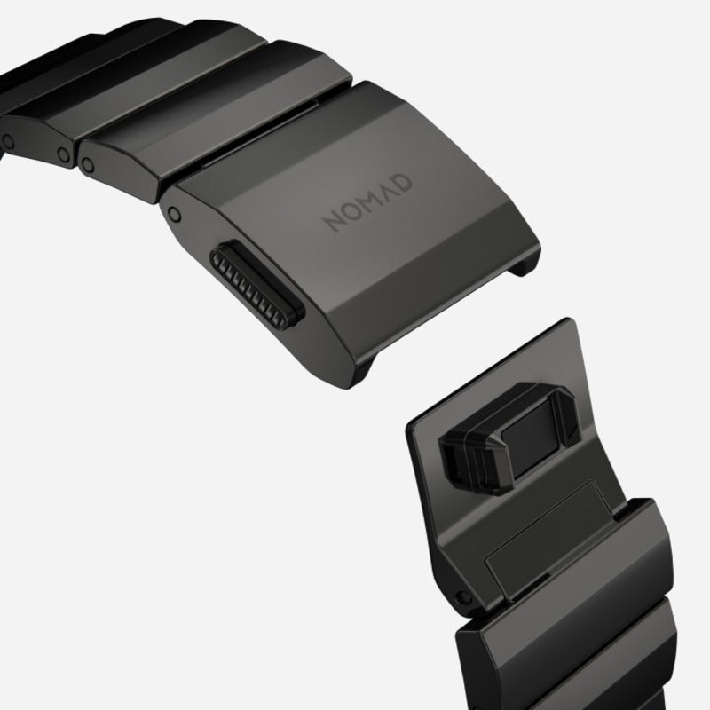 Nomad Steel Band for Apple Watch Ultra 1-3, Series 4-11, SE 44-49mm Graphite Hardware Bracelet - Graphite