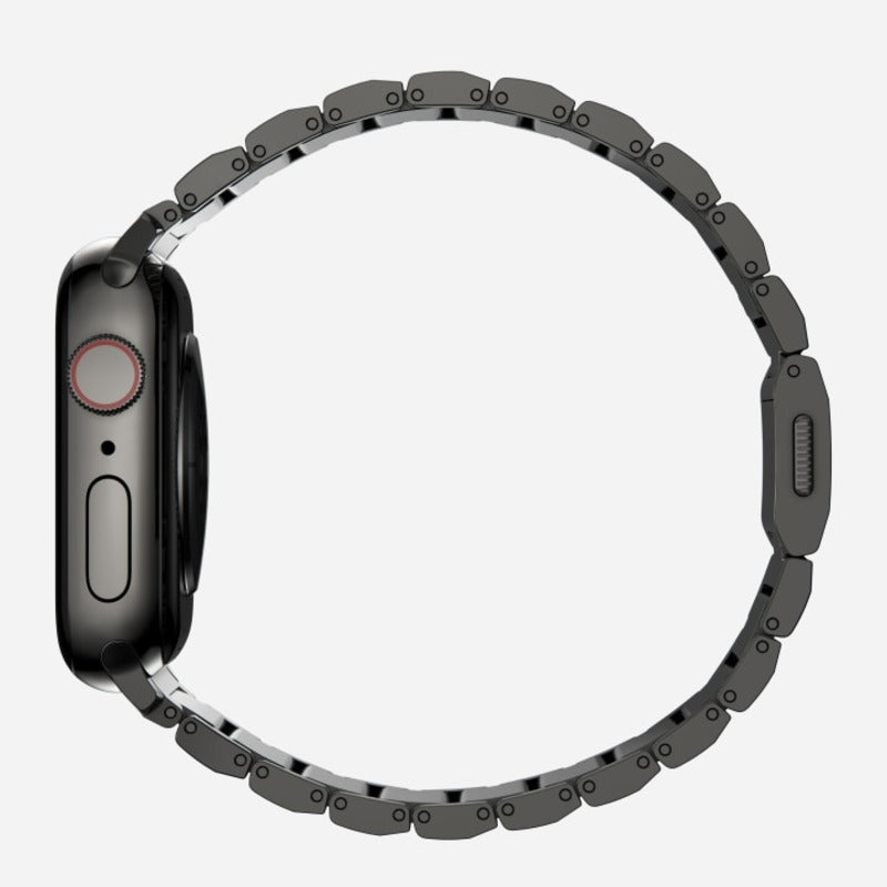 Nomad Steel Band for Apple Watch Ultra 1-3, Series 4-11, SE 44-49mm Graphite Hardware Bracelet - Graphite