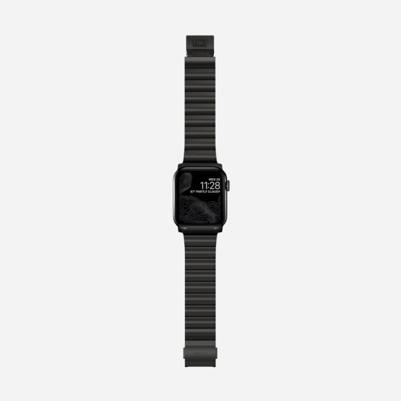 Nomad Steel Band for Apple Watch Ultra 1-3, Series 4-11, SE 44-49mm Graphite Hardware Bracelet - Graphite