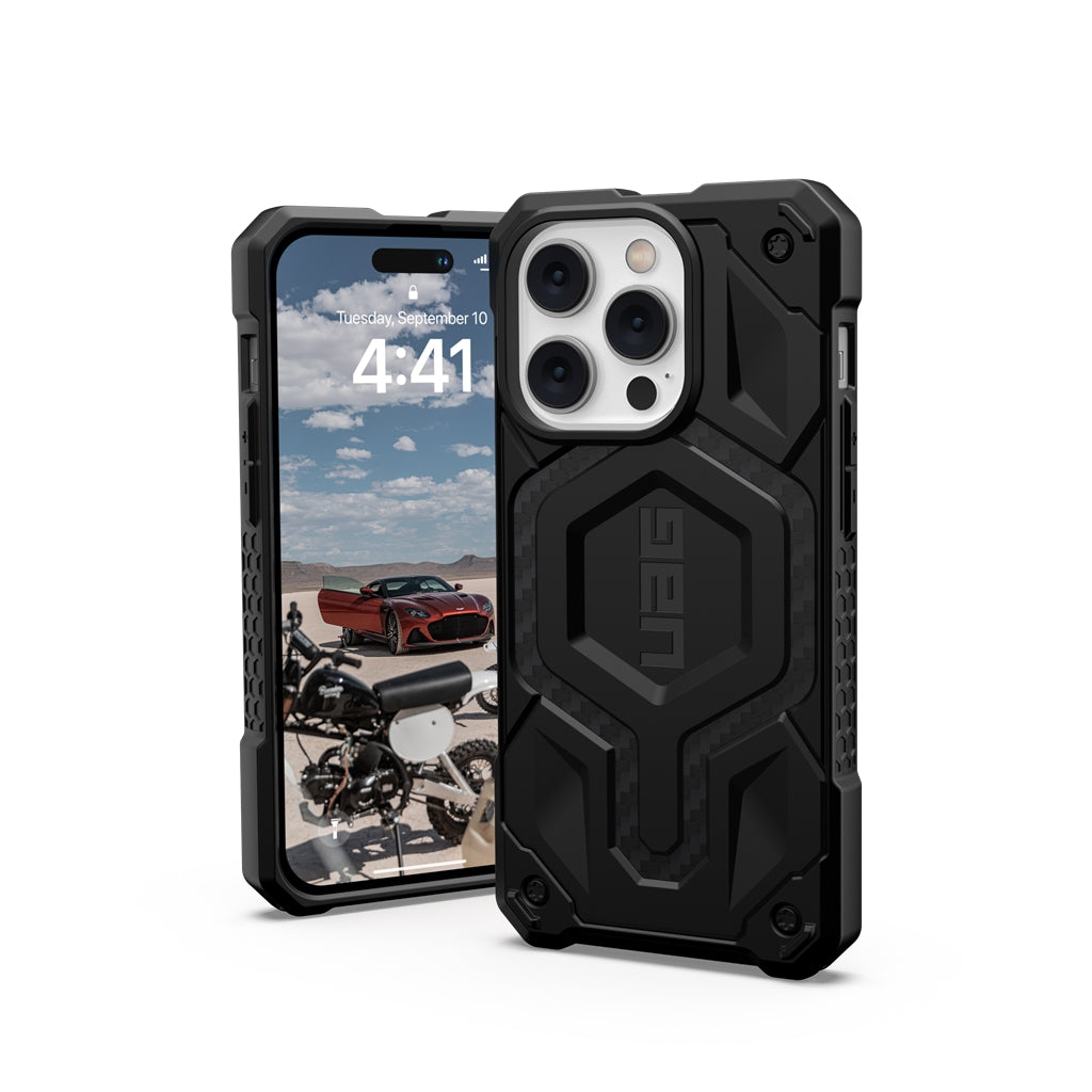 UAG Monarch Pro Rugged MagSafe Case iPhone 15 Pro Max 6.7 Carbon Fiber