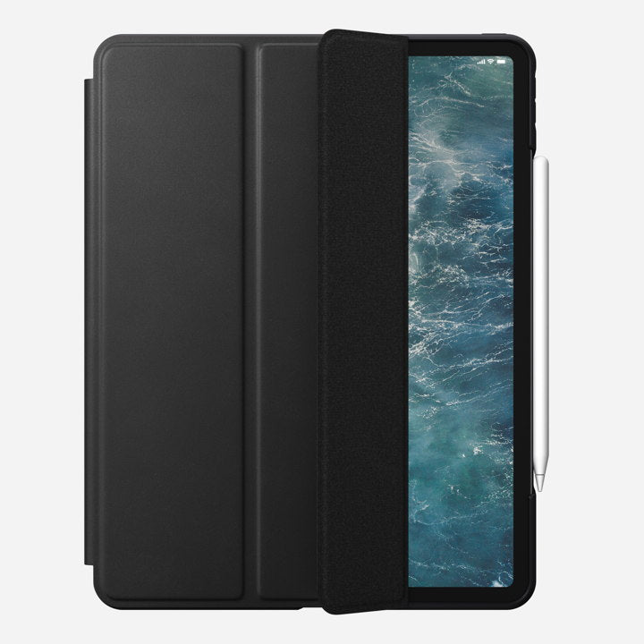 Nomad Rugged Folio Case w/ Horween Leather For iPad Pro 12.9" (4th Gen) - Black - Mac Addict