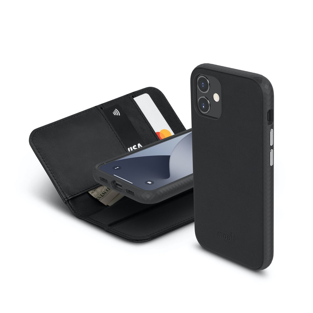 Moshi Overture Wallet Case For iPhone 12 mini - Jet Black - Mac Addict