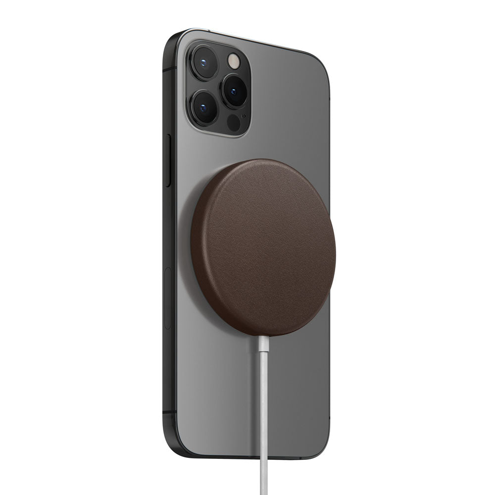 Nomad Leather Cover For MagSafe Charger - BROWN - Mac Addict