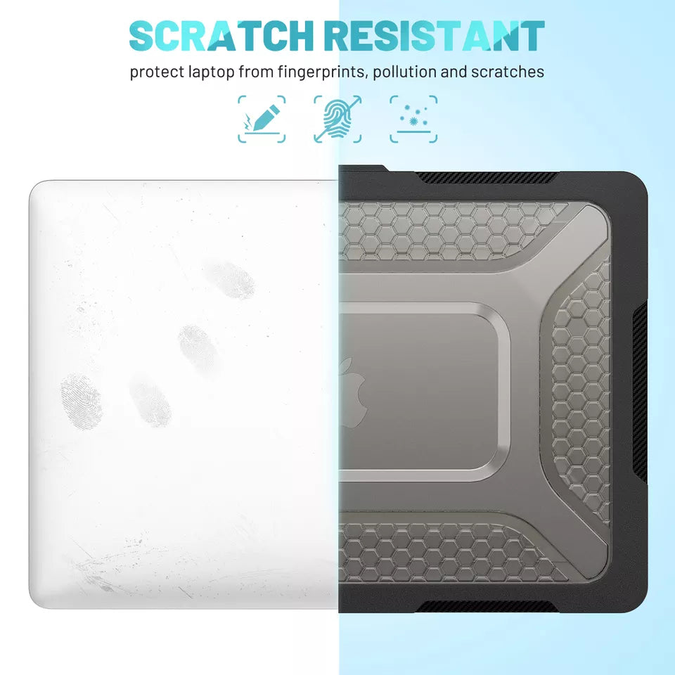 Rugged Protective & Heavy Duty Case Macbook Air 13.6 2022 M2 - Clear Black