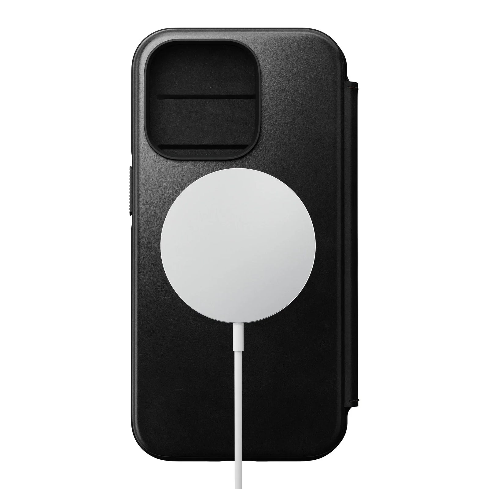 Nomad Modern Horween Leather Folio Case iPhone 15 Pro - Black