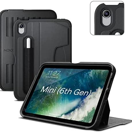 Zugu Rugged Folio Case iPad Mini 6/7 / A17 Pro Gen & Magnetic Stand - Black