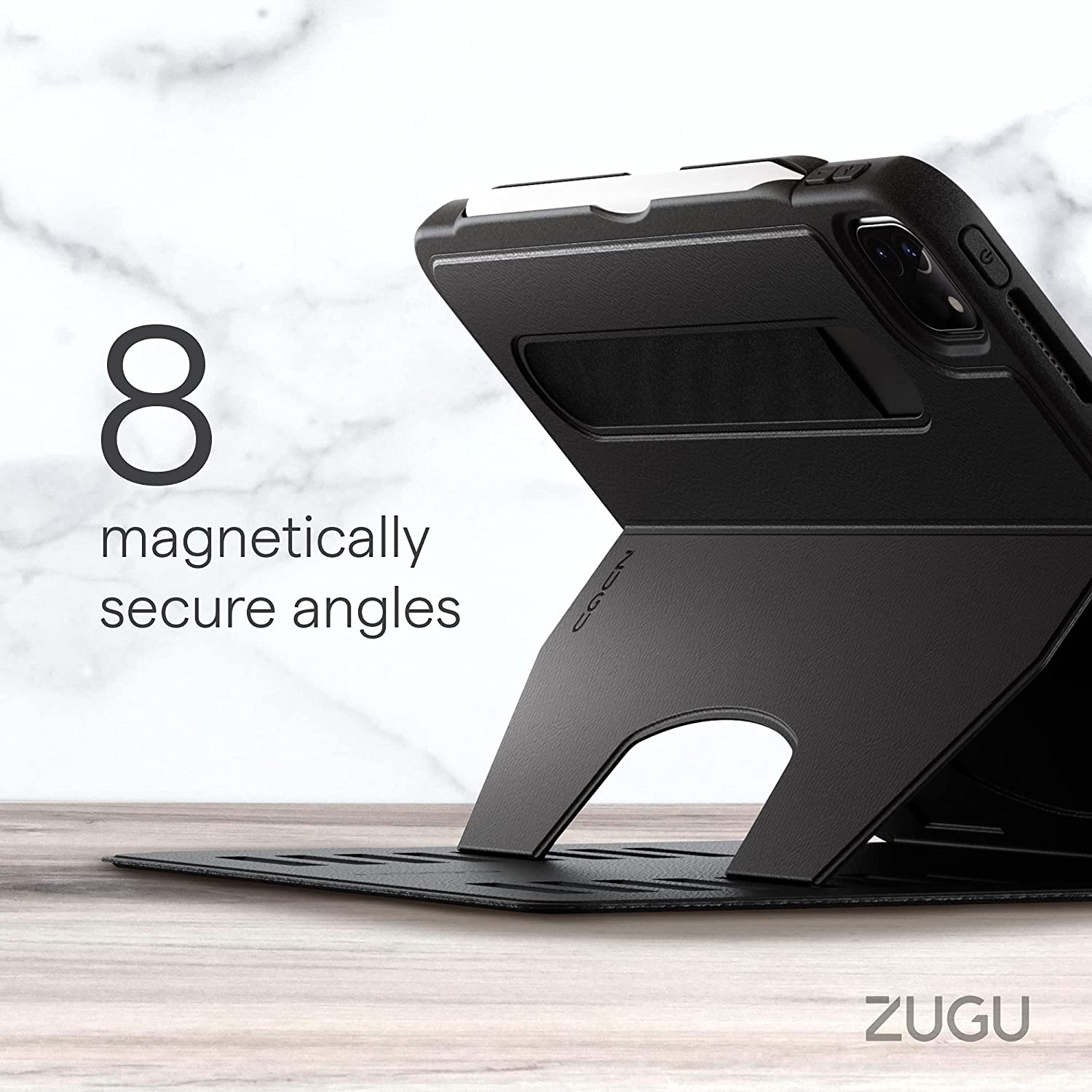 Zugu iPad Folio Case Magnetic Stand iPad Pro 11 inch 1st 2nd 3rd 4th Gen - Stealth Black