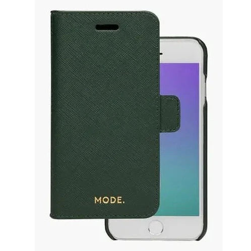 Dbramante1928 New York Leather Folio Case iPhone SE 3rd / 2nd / 8 / 7 Evergreen - BONUS Screen Protector