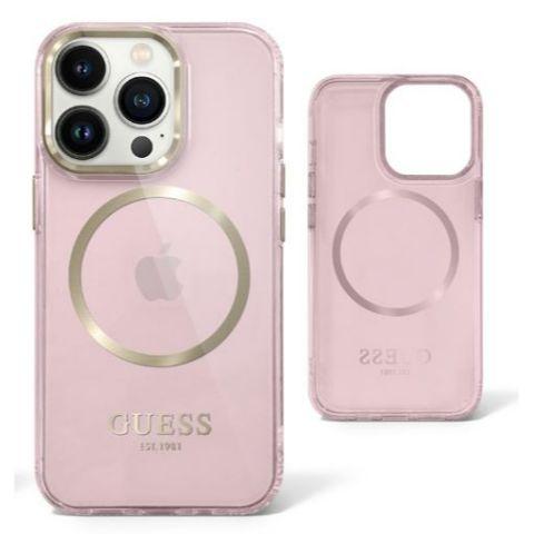 GUESS Ring Edition Protective Case iPhone 14 Pro 6.1 - Translucent Pink