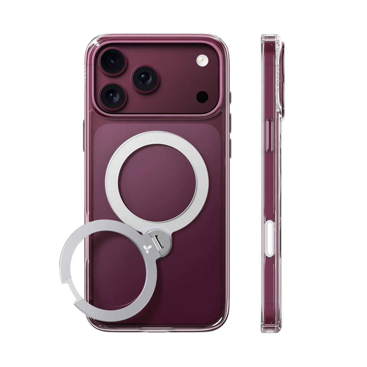 Ostand Q3 Spin MagSafe Case iPhone 18 Pro in Clear/Silver - Torras