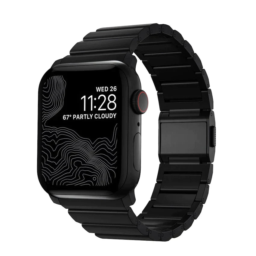 Nomad Titanium Apple Metal Watch Band 38 - 42m - Black hardware