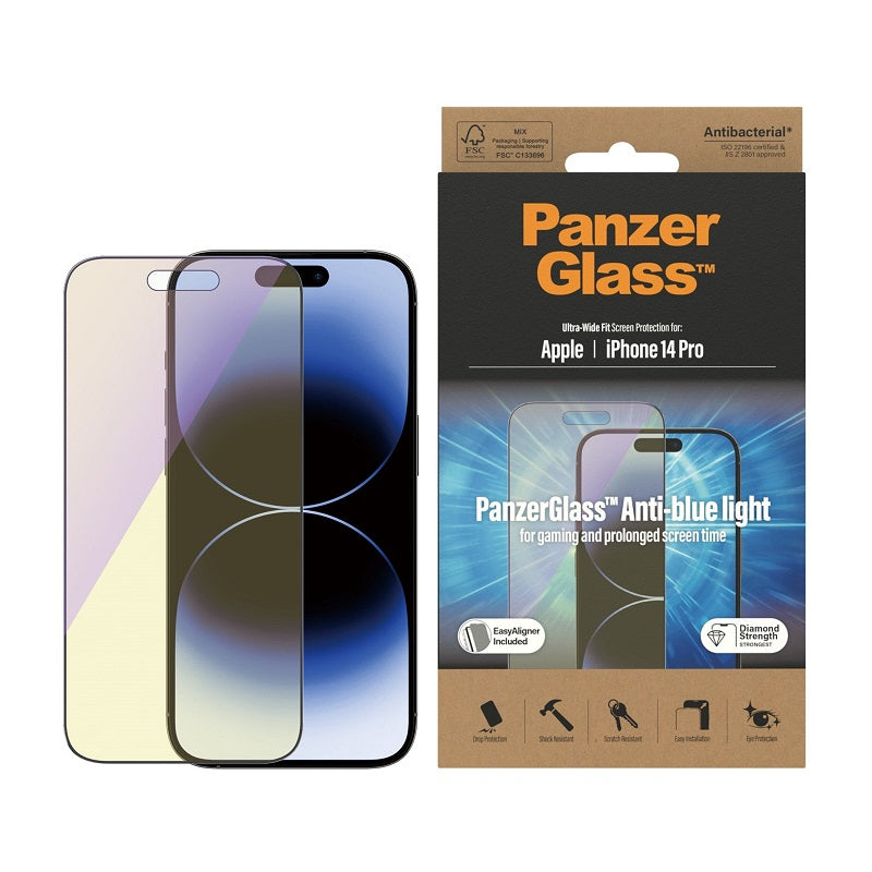PanzerGlass UltraWide Fit AntiBluelight Screen Protector For iPhone 14 Pro