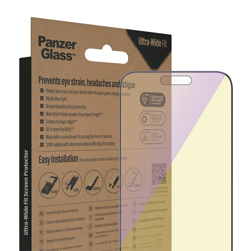 PanzerGlass UltraWide Fit AntiBluelight Screen Protector For iPhone 14 Pro Max