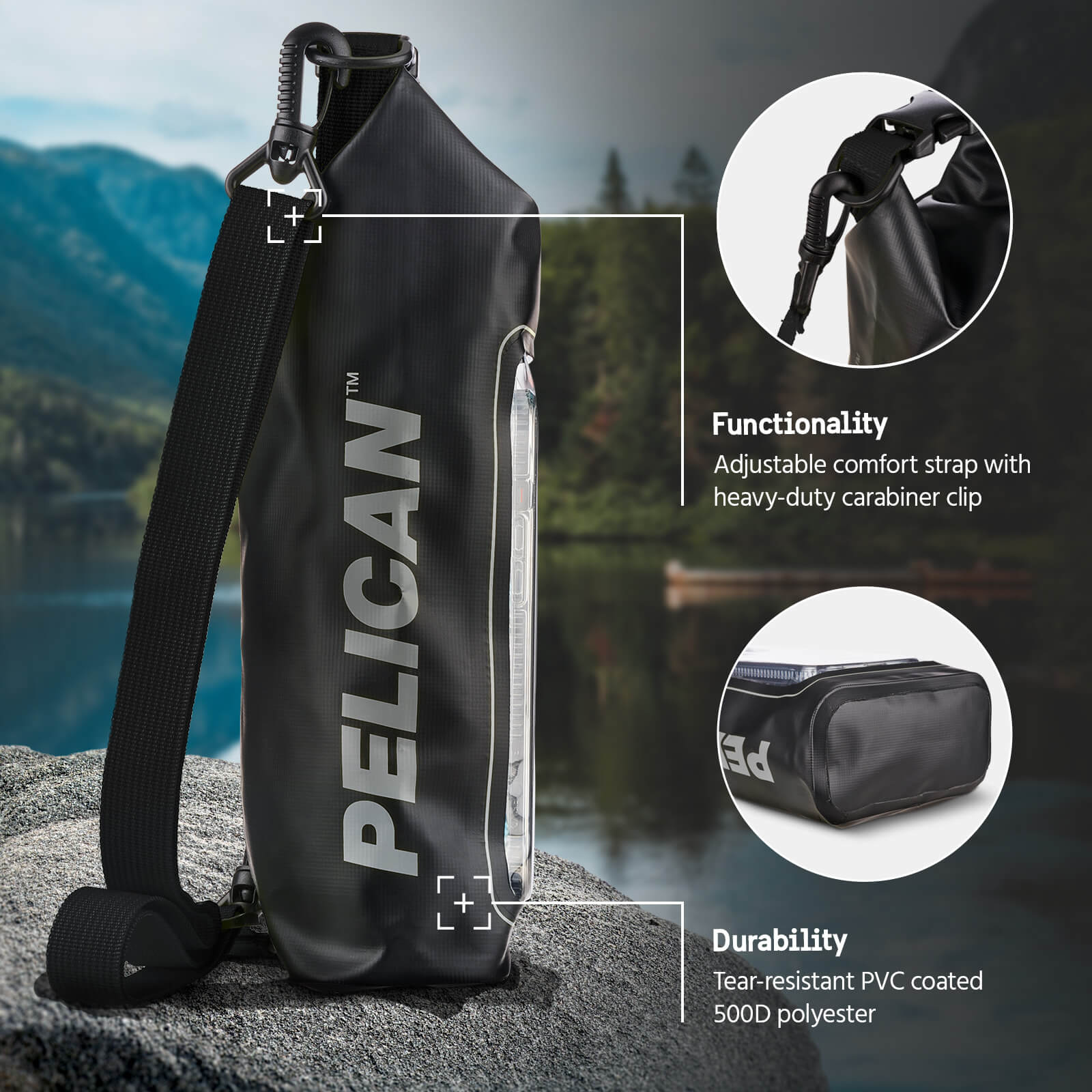 Pelican Marine Waterproof 2L Dry Bag - Stealth Black