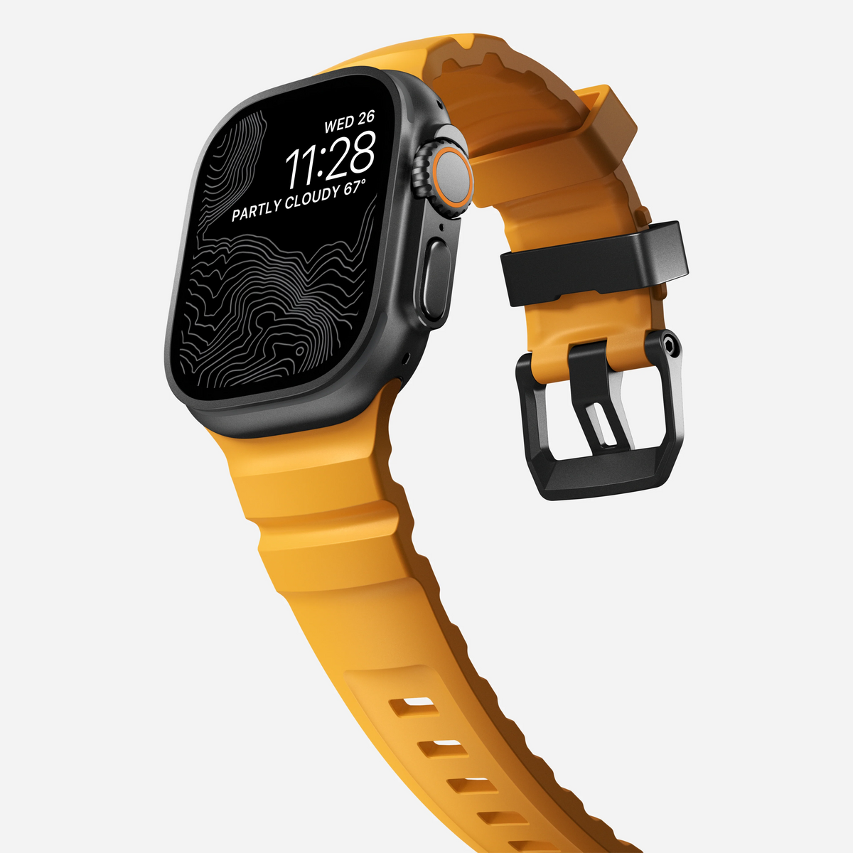 Nomad Rocky Point Band for Apple Watch 42-49-Ultra - Sol Yellow (Black Hardware)