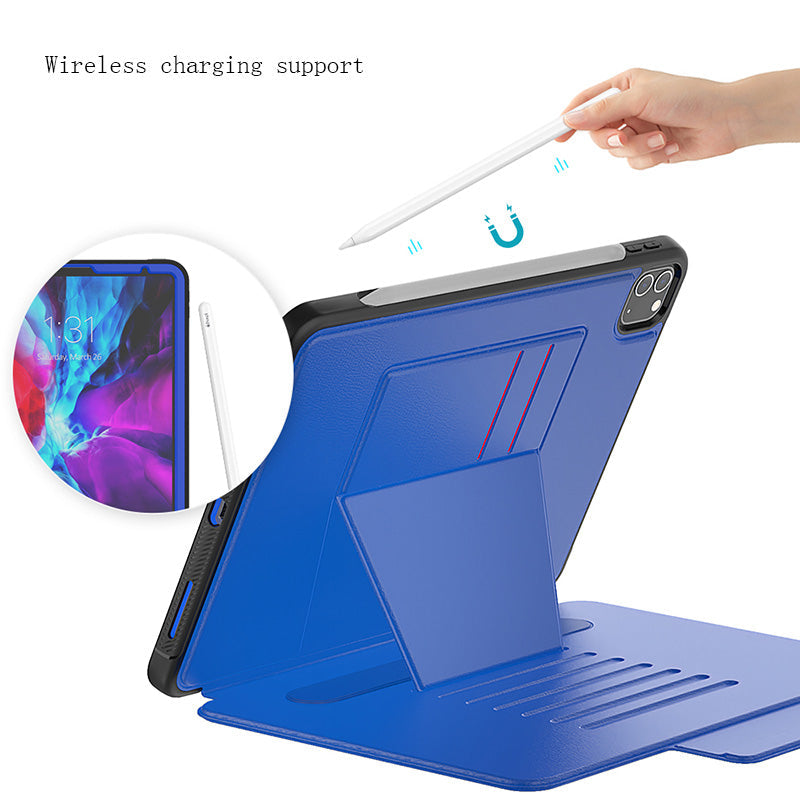 Folio Synthetic Leather Folio Case iPad Pro 11 & Air 5 & 4 with Kickstand - Blue