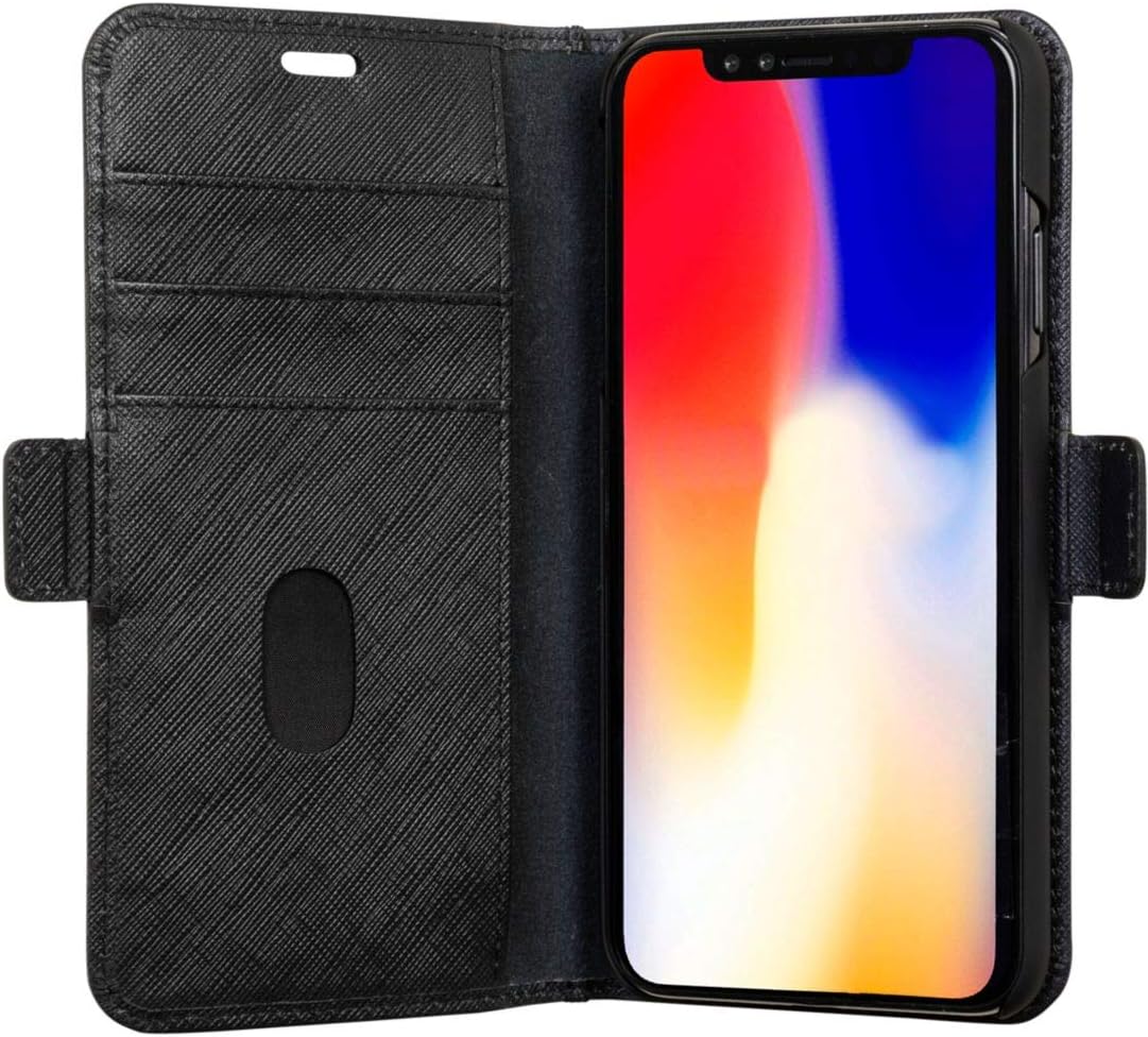 Dbramante1928 Milano Saffiano Leather Wallet Case iPhone Xs Max - Night Black
