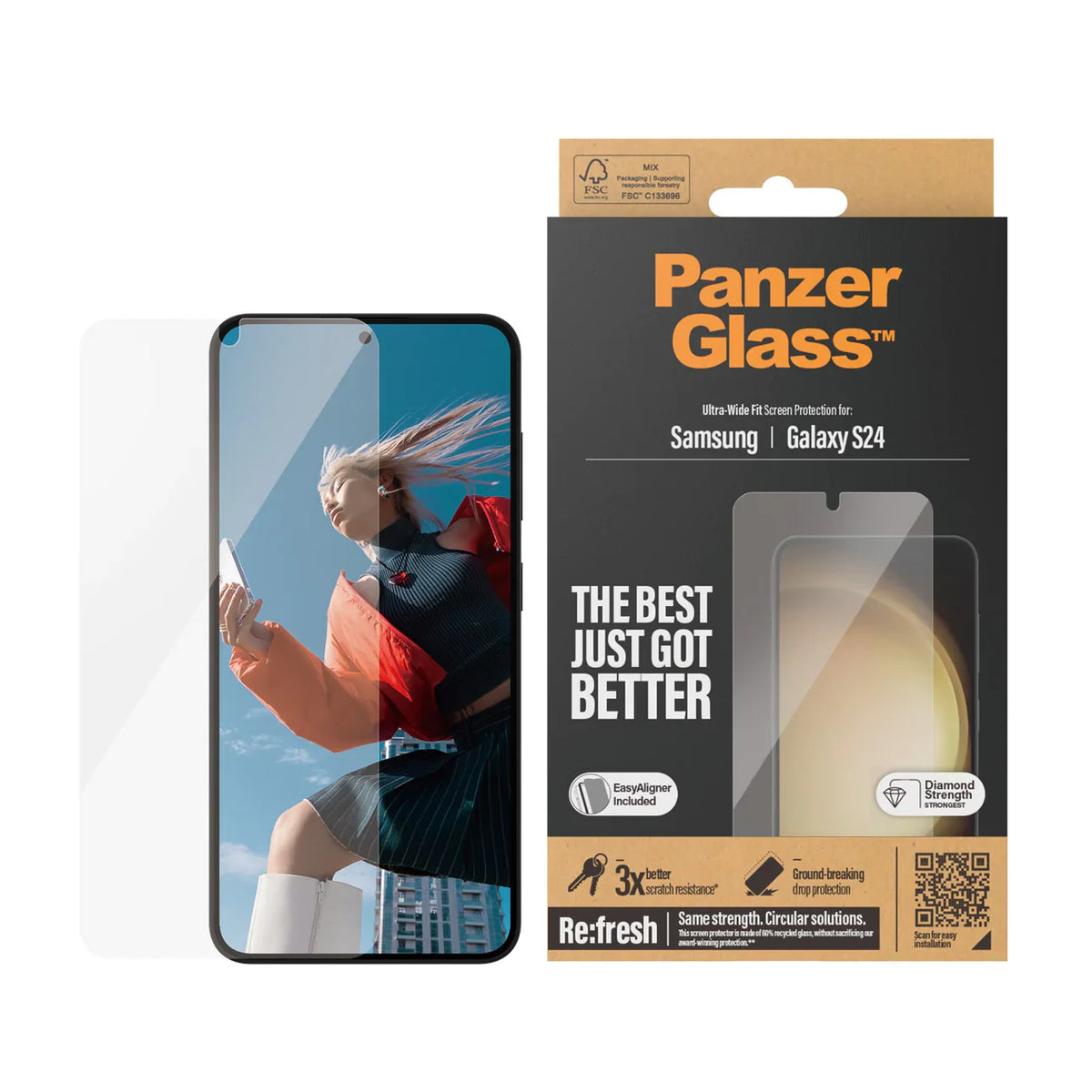 PanzerGlass Ultra Wide Screen Protector S24 Standard 6.2 inch - Clear - Mac Addict