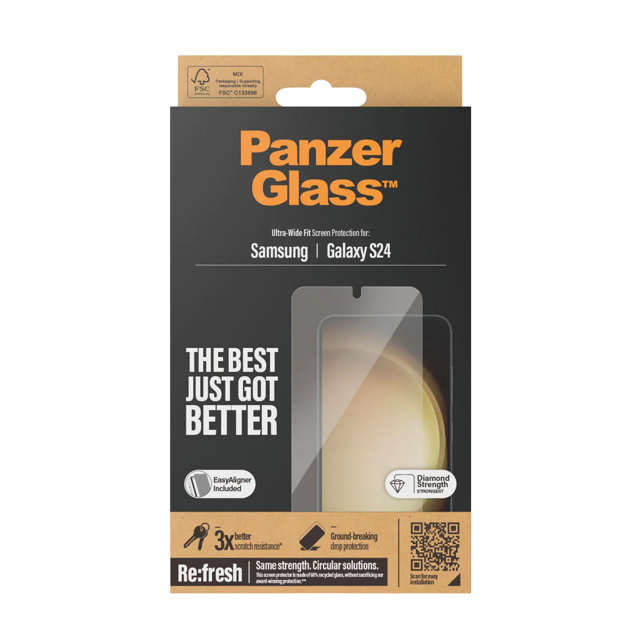 PanzerGlass Ultra Wide Screen Protector S24 Standard 6.2 inch - Clear - Mac Addict