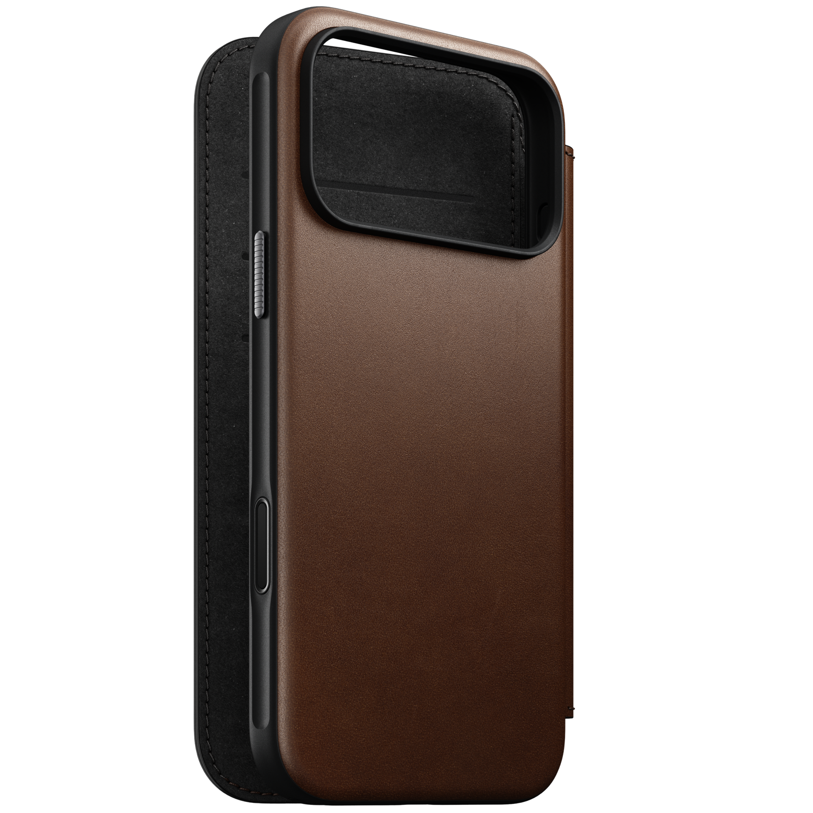 Modern Leather Folio Case for iPhone 18 Pro Max 6.9 in Brown Ecco - Nomad