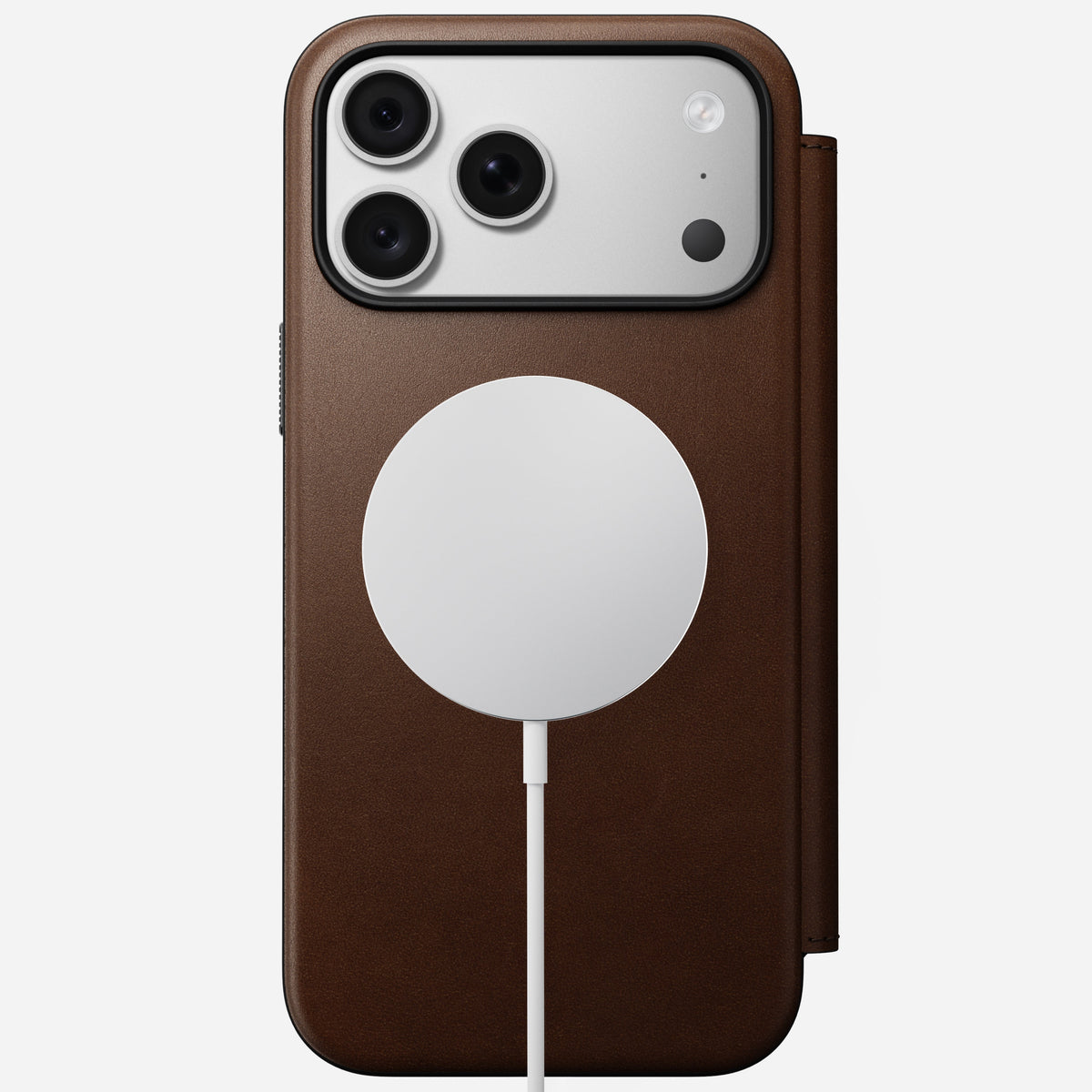 Modern Leather Folio Case for iPhone 18 Pro Max 6.9 in Brown Ecco - Nomad