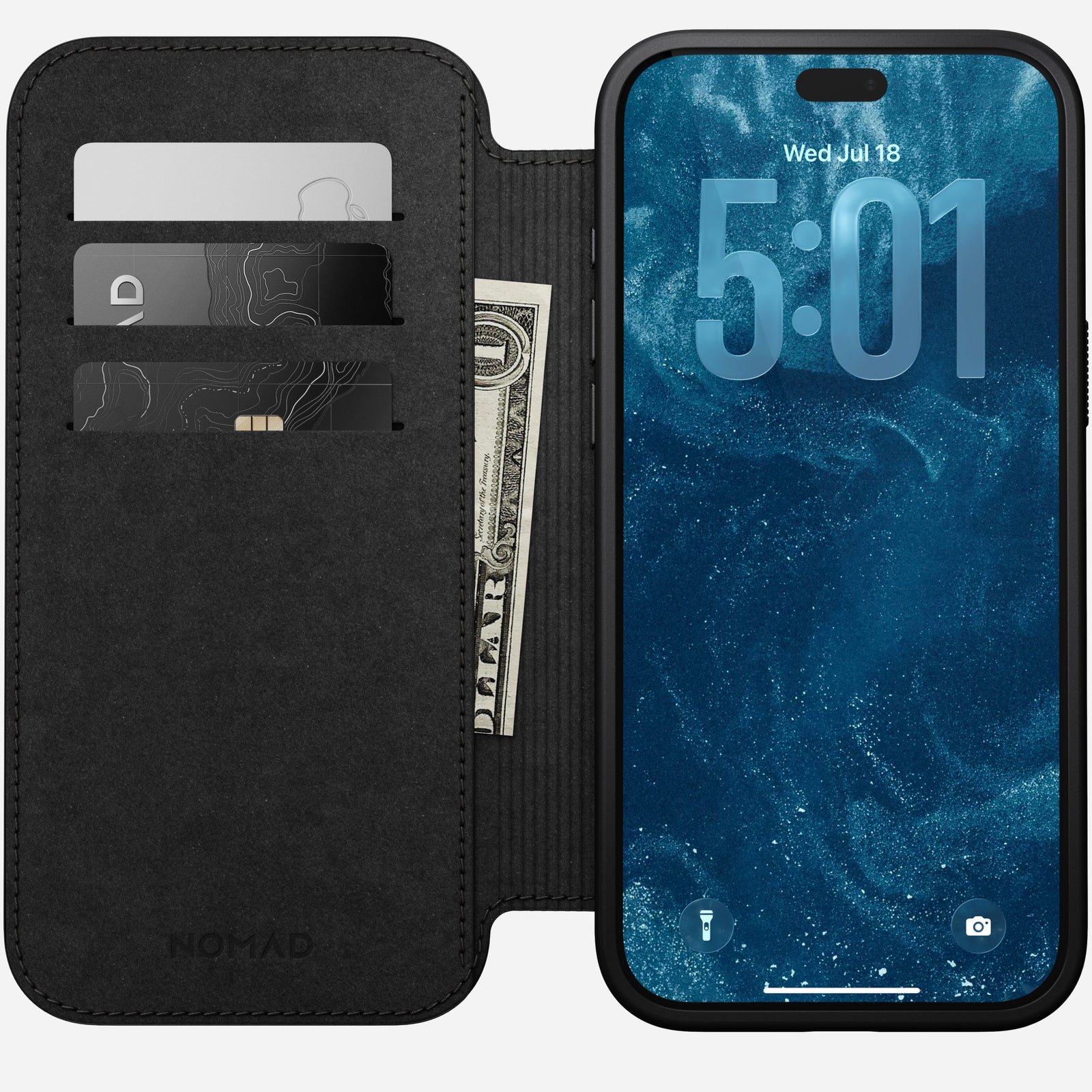 Modern Leather Folio Case for iPhone 18 Pro Max 6.9 in Brown Ecco - Nomad