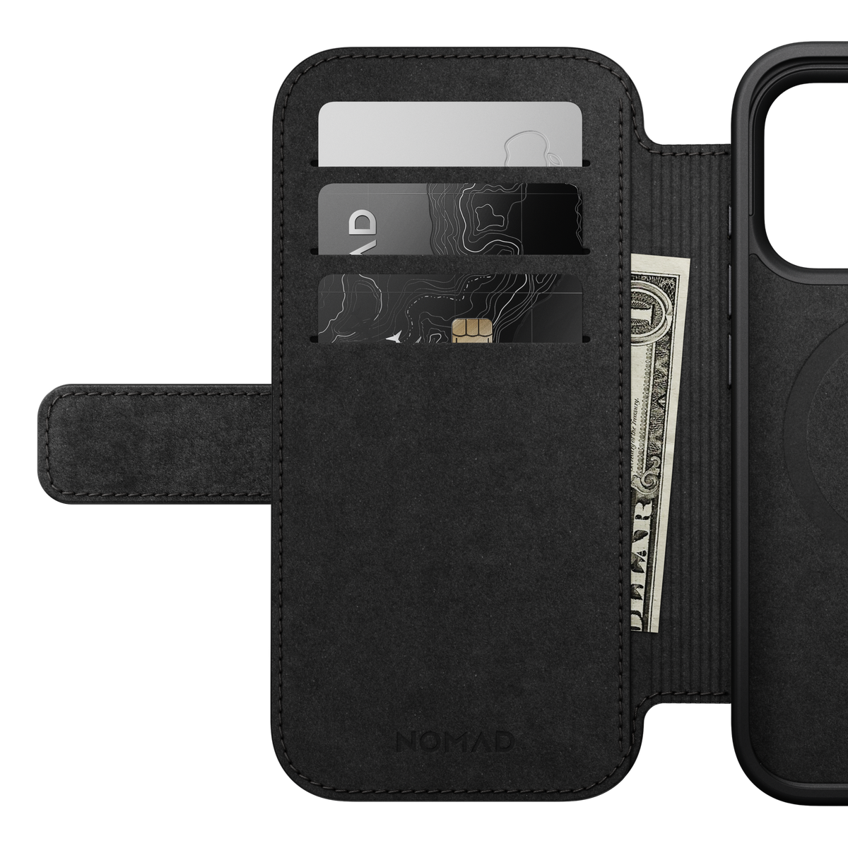 Modern Leather Folio Case for iPhone 18 Pro 6.3 in Black Ecco - Nomad