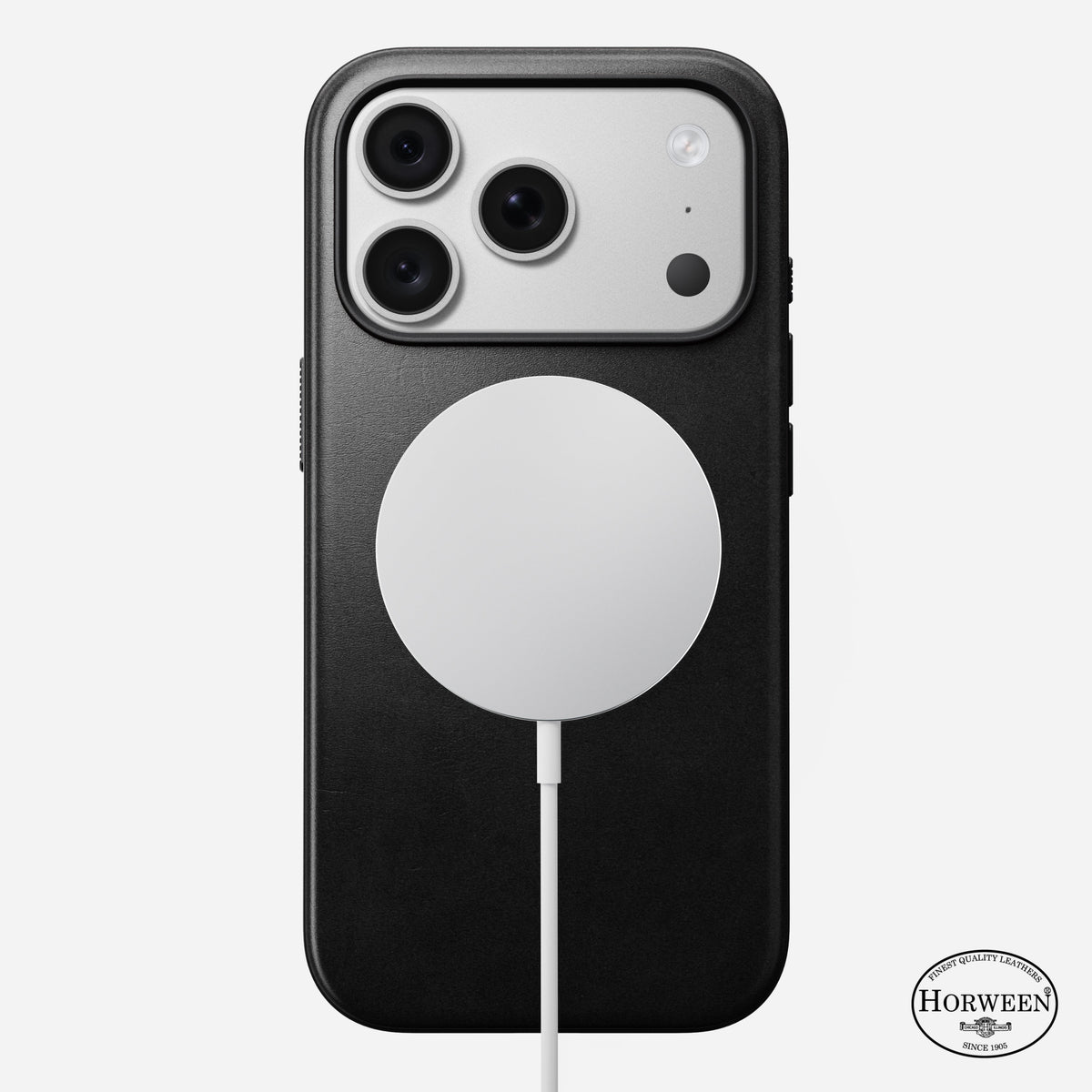 Modern Horween Leather Case for iPhone 18 Pro 6.3 in Black Horween - Nomad