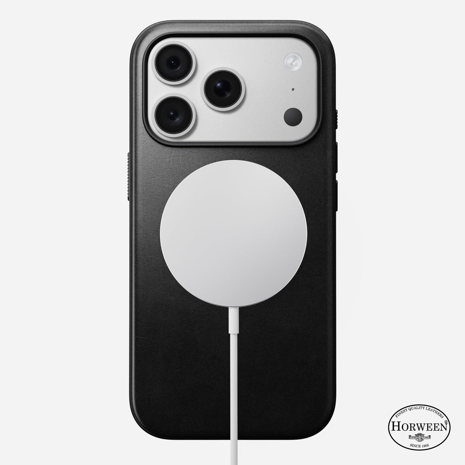 Modern Horween Leather Case for iPhone 18 Pro 6.3 in Black Horween - Nomad