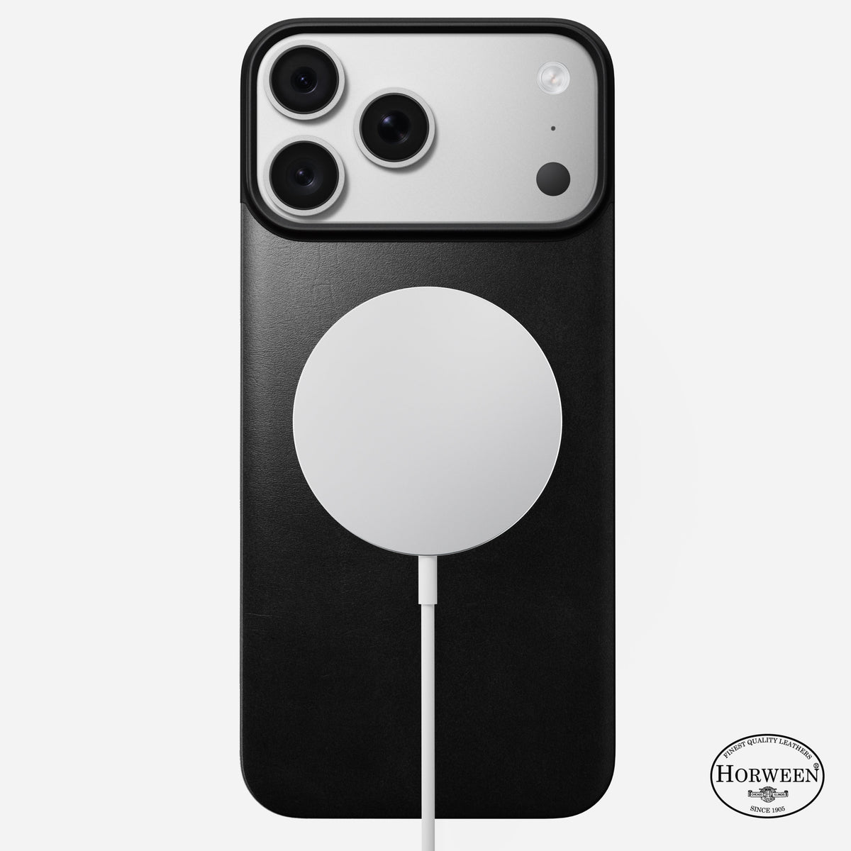 Magnetic Leather Back Case for iPhone 18 Pro Max 6.9 in Black Horween - Nomad