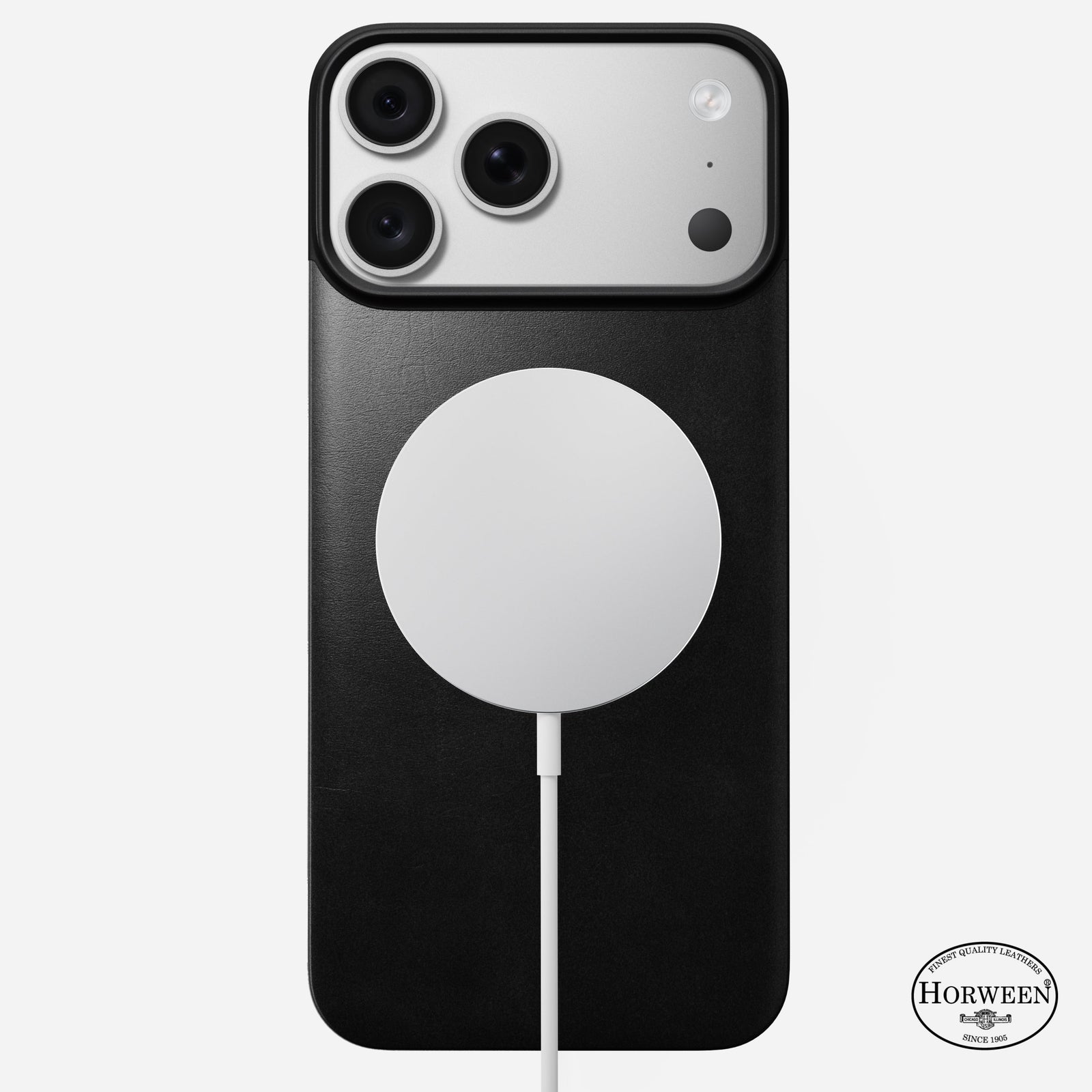 Magnetic Leather Back Case for iPhone 18 Pro Max 6.9 in Black Horween - Nomad
