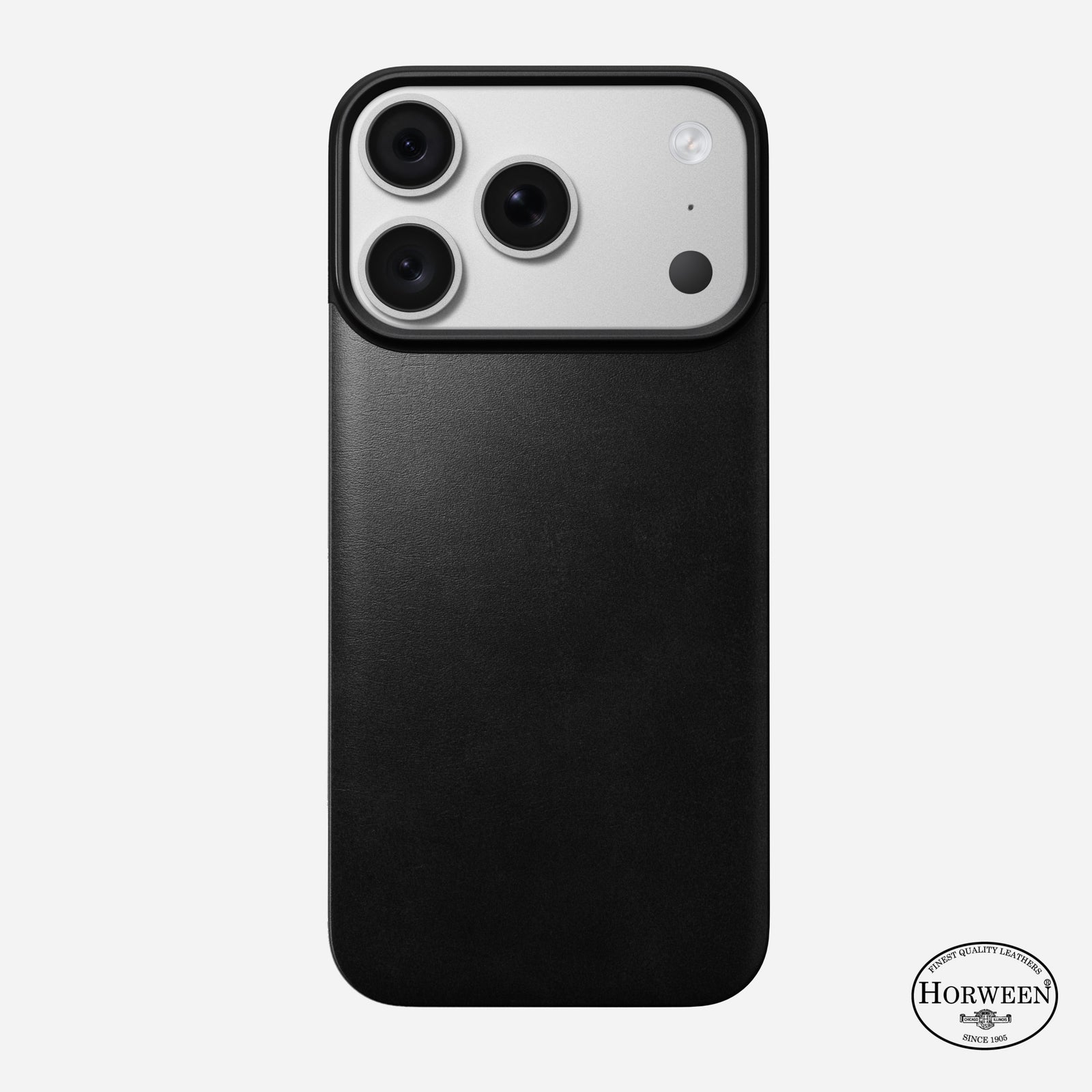 Magnetic Leather Back Case for iPhone 18 Pro 6.3 in Black Horween - Nomad