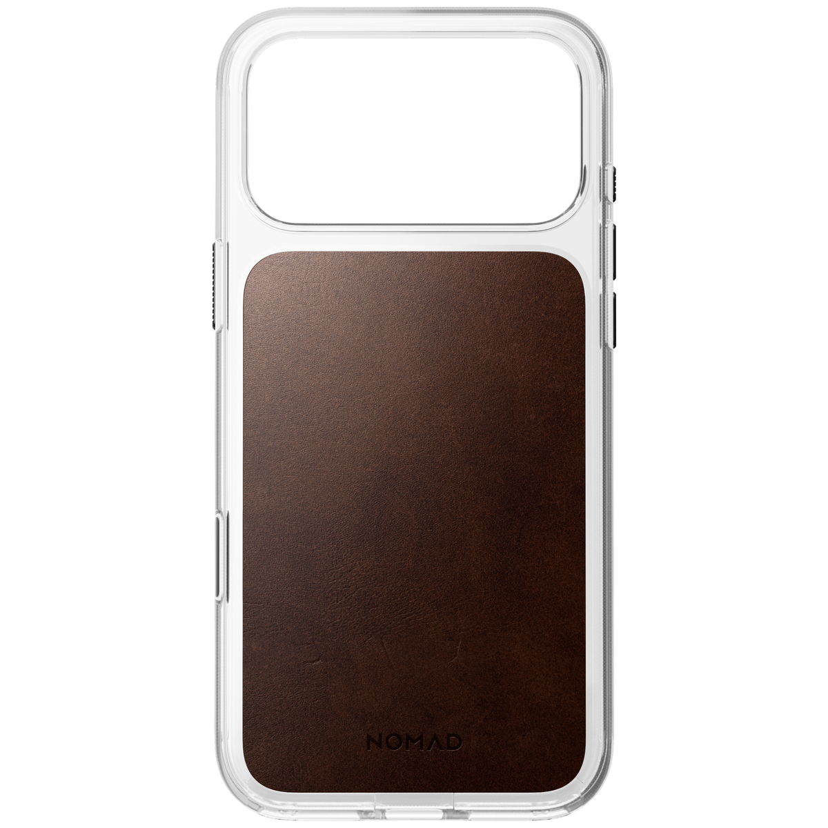 Clear + Leather Case for iPhone 18 Pro Max 6.9 in Rustic Brown Horween - Nomad