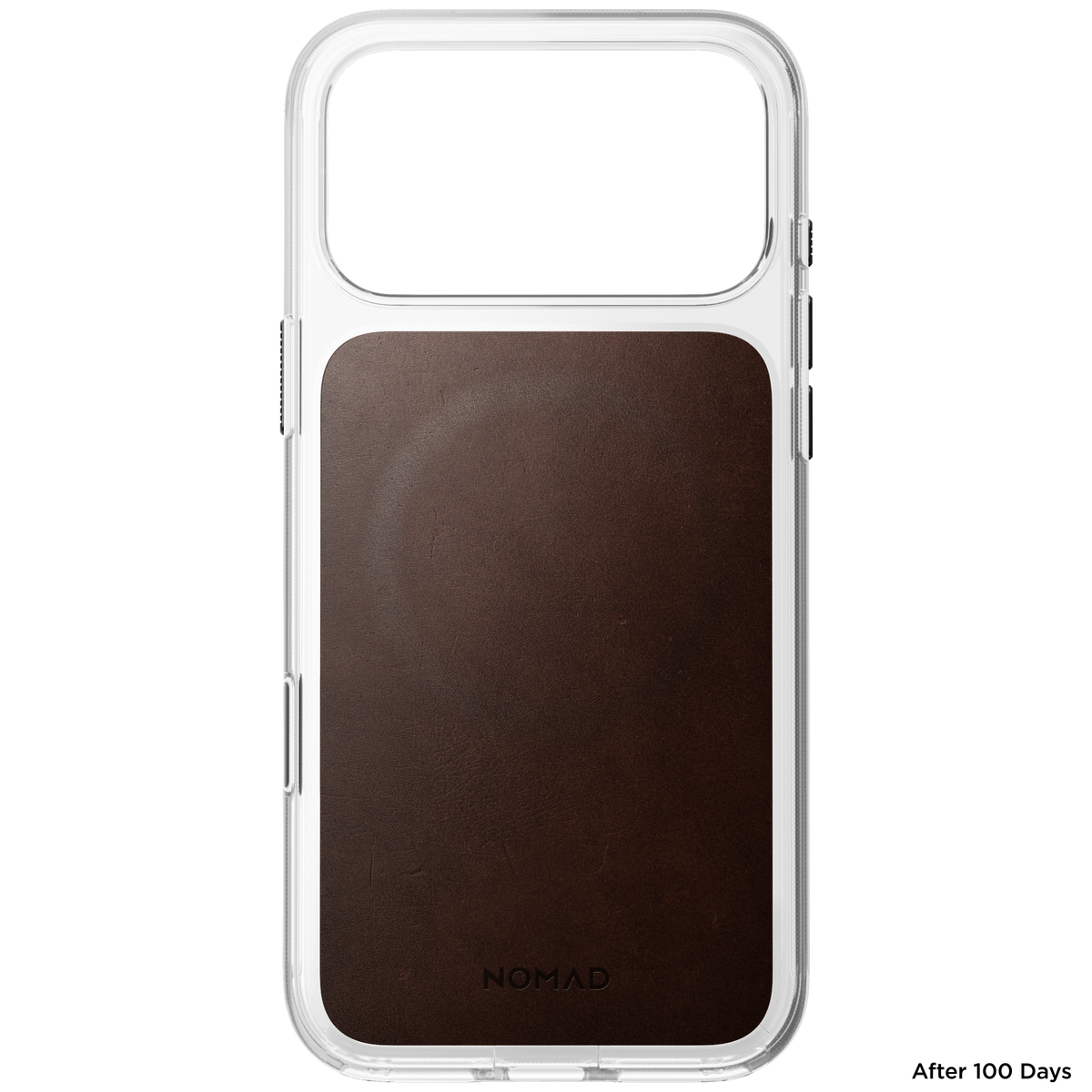 Clear + Leather Case for iPhone 18 Pro Max 6.9 in Rustic Brown Horween - Nomad
