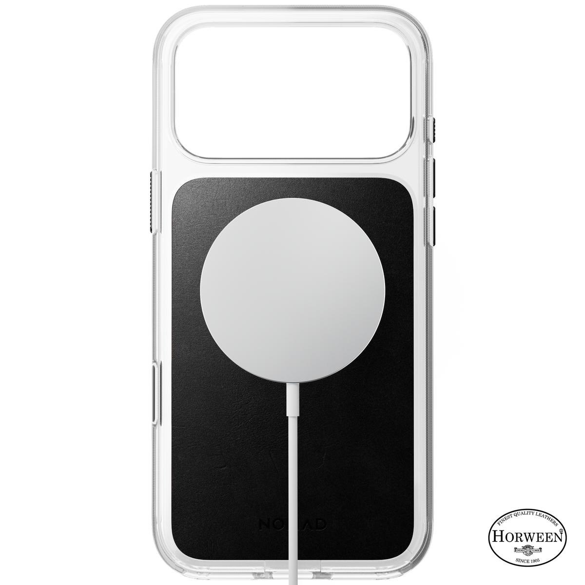 Clear + Leather Case for iPhone 18 Pro Max 6.9 in Black Horween - Nomad