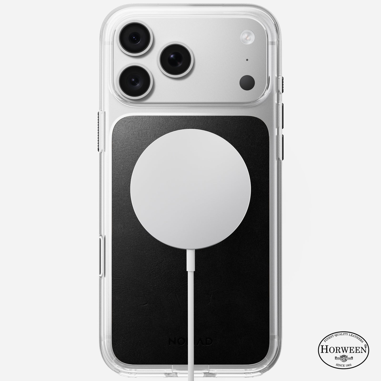 Clear + Leather Case for iPhone 18 Pro Max 6.9 in Black Horween - Nomad